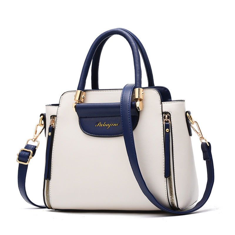 Luxury Color Block One-Shoulder Handbag for Women