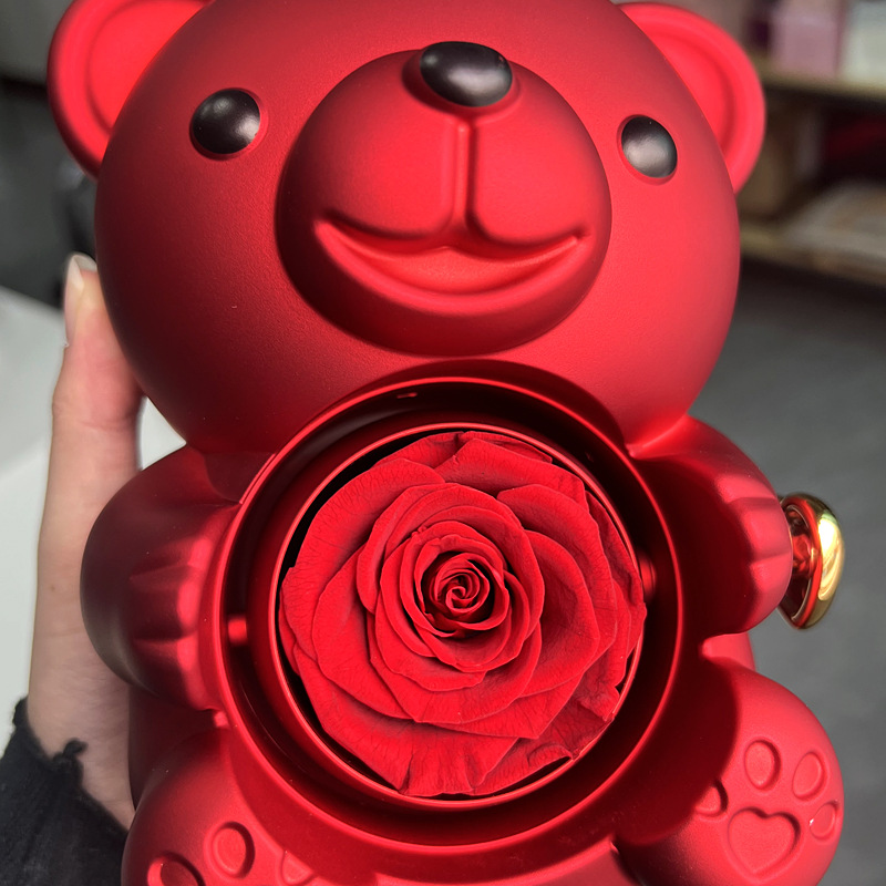 Romantic Rose Bear Gift Jewelry Box