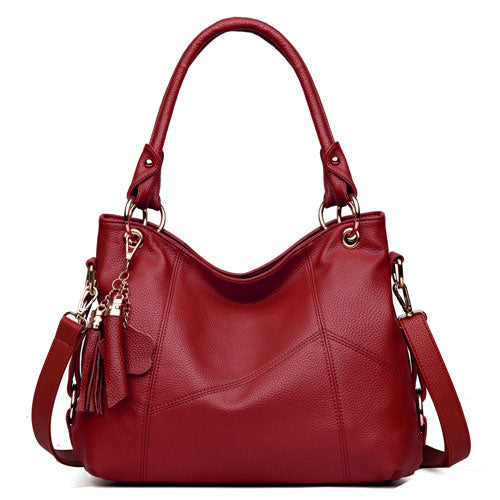 Soft Leather Tassel Shoulder Bag – Elegant Women’s Fashion Handbag