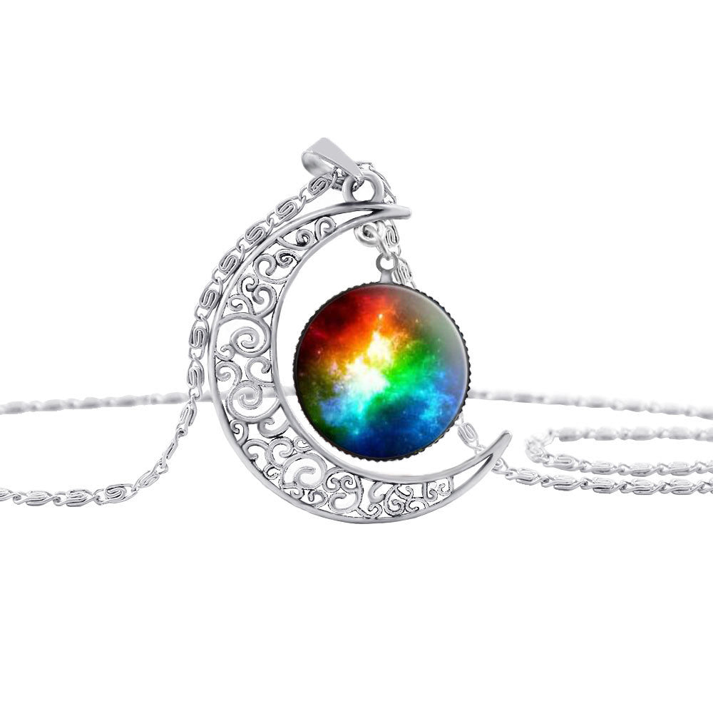 Celestial Moon Gemstone Necklace for Women