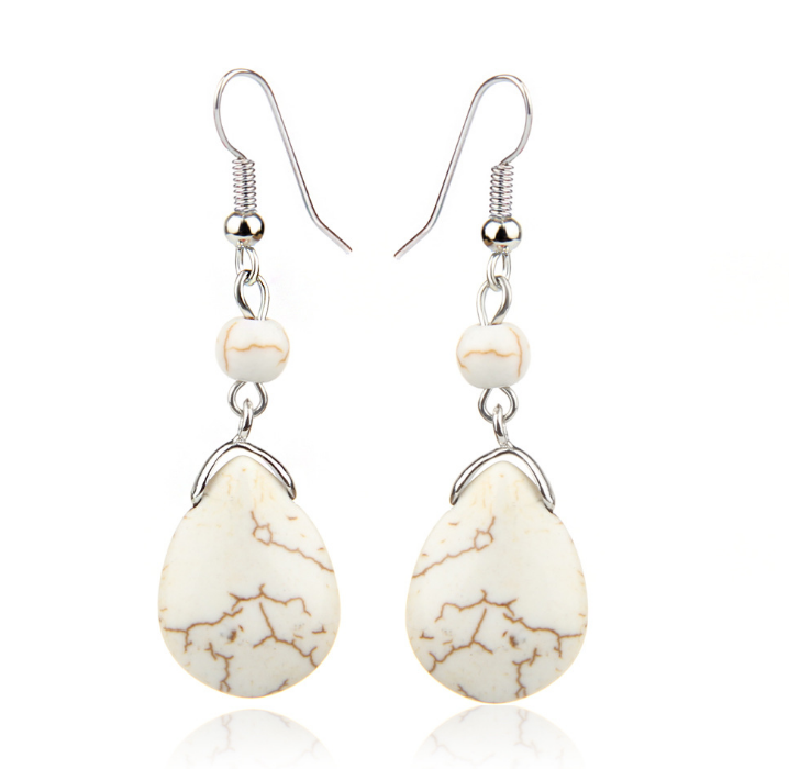 Natural Stone Drop Dangle Earrings