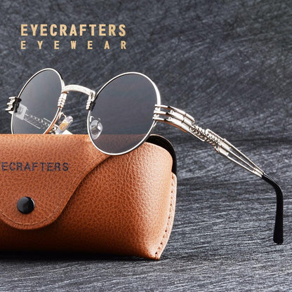 Spring Leg Round Frame Sunglasses