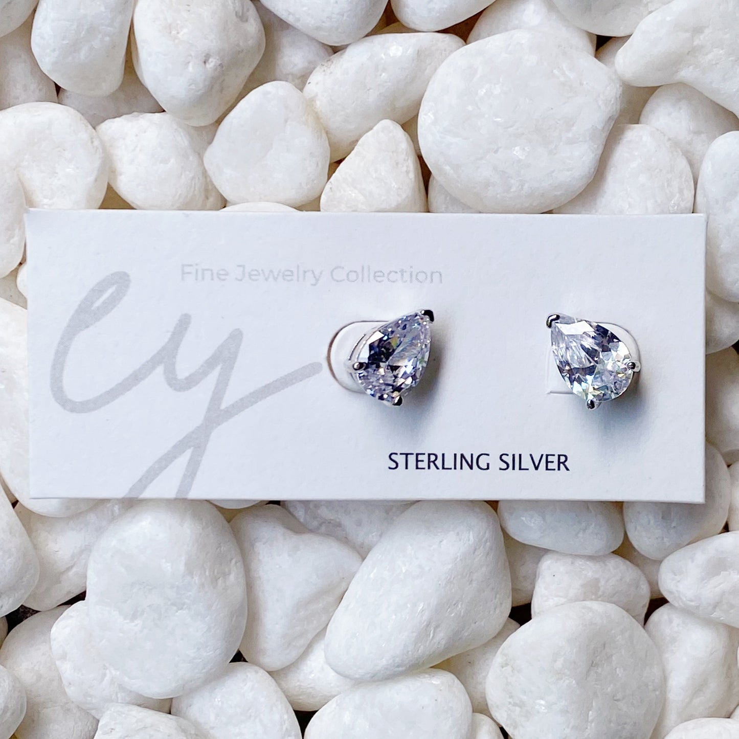 Luxe Sterling Silver Teardrop Stud Earrings