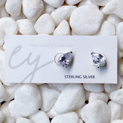 Luxe Sterling Silver Teardrop Stud Earrings
