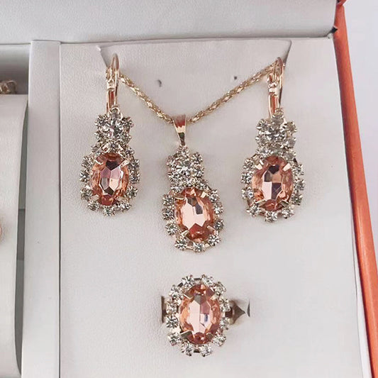Luxury Teardrop Crystal Bridal Jewelry Set