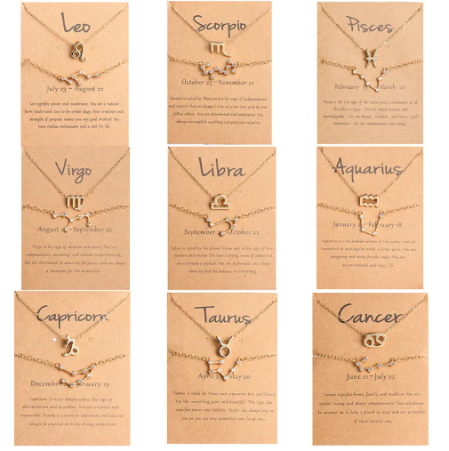 Zodiac Sign Necklace Set – Elegant Astrology Jewelry for Women