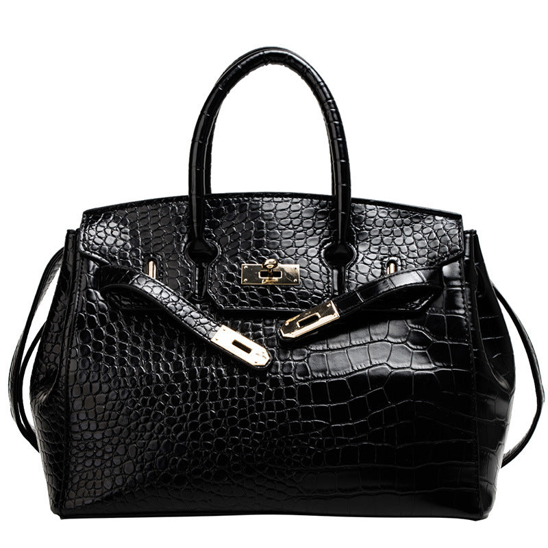 Luxury Crocodile Pattern Tote Bag – Elegant Platinum Women’s Handbag