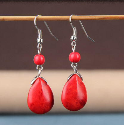 Natural Stone Drop Dangle Earrings