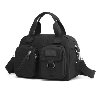 Multi-Pocket Nylon Crossbody Handbag for Women