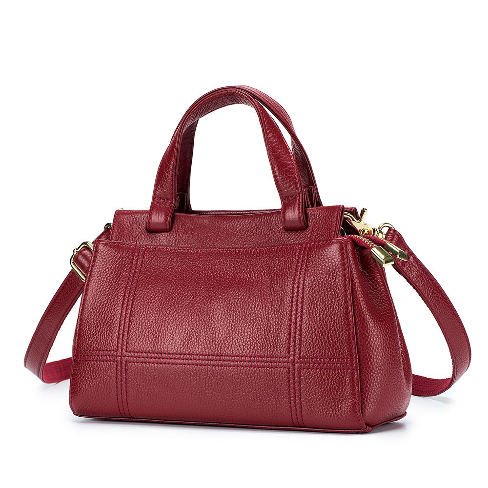 New Genuine Leather Women’s Handbag – Luxury Boston Tote