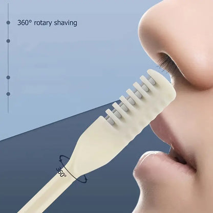 2PCS Portable Nose Hair Trimmer Set – 360° Precision Facial Hair Removal Tool for Women