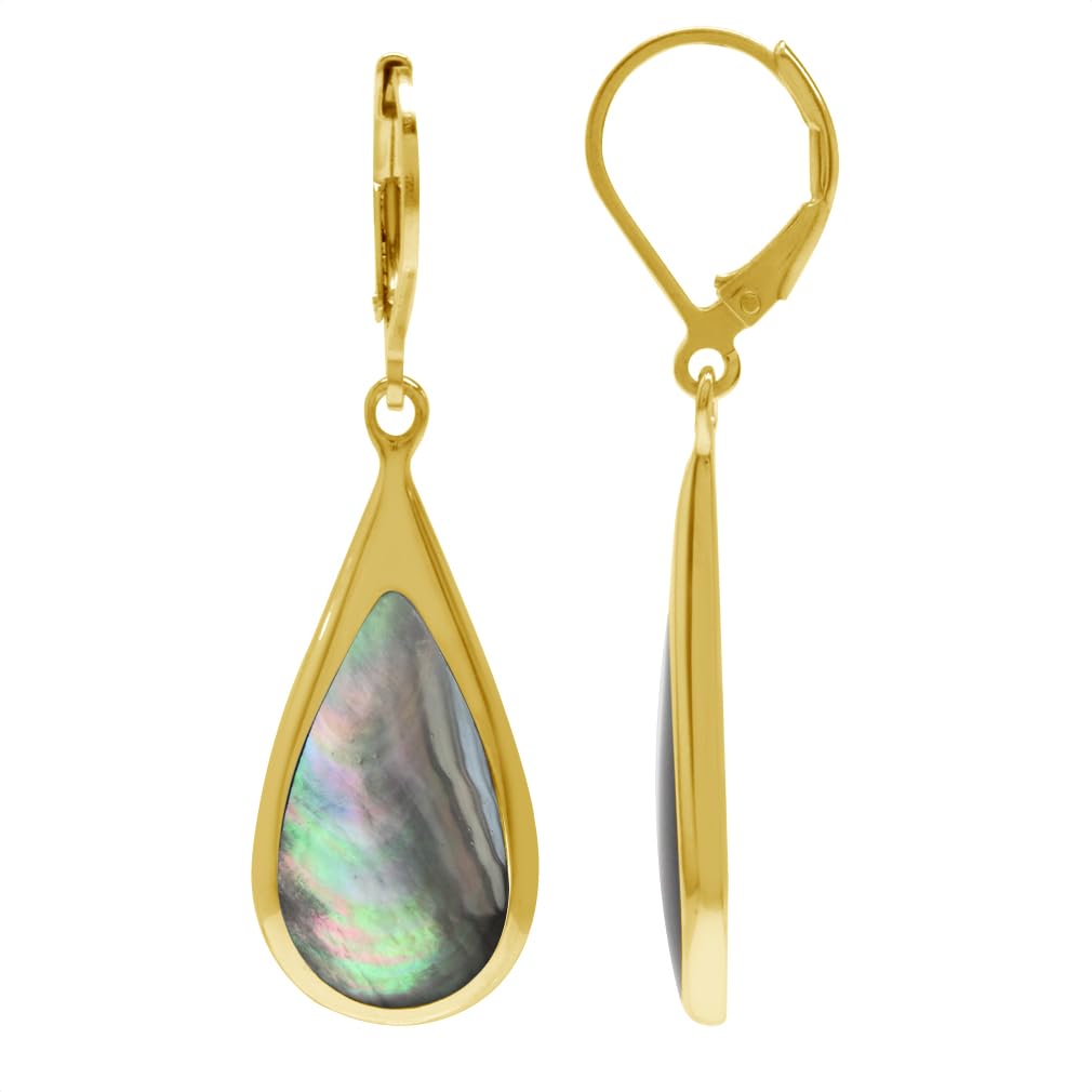 Mother of Pearl Teardrop Earrings – 14K Gold Plated