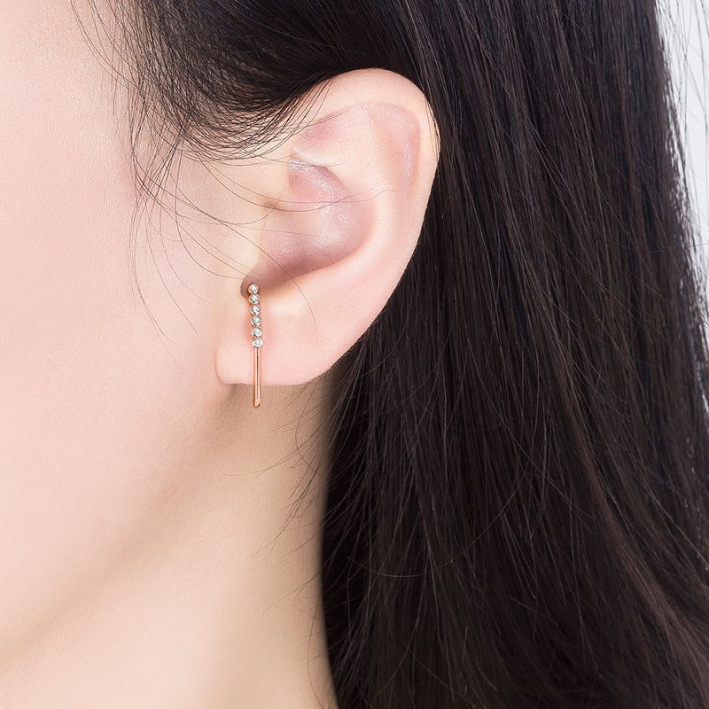 Delicate Crystal Line Earrings