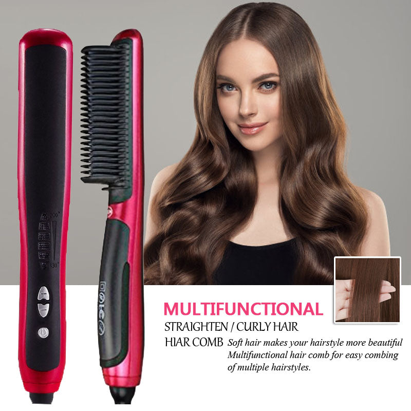 Professional Heated Hair Straightening Brush – Fast Heat Ceramic Hair Styling Comb for Smooth & Frizz-Free Hair
