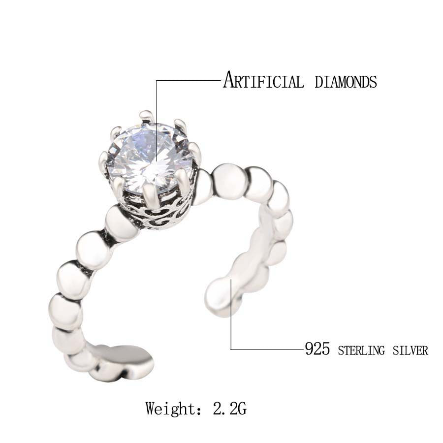 Luxury Silver Crystal Statement Ring