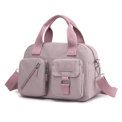 Multi-Pocket Nylon Crossbody Handbag for Women