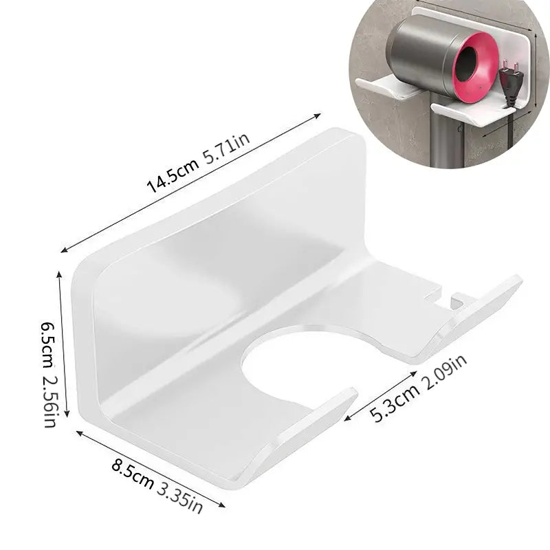 Wall Mounted Hair Tool Holder – Bathroom Organizer Rack for Hair Dryer & Styling Accessories