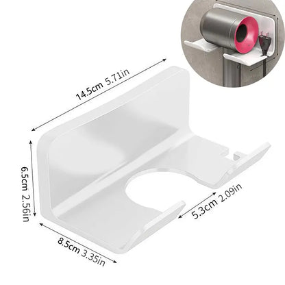 Wall Mounted Hair Tool Holder – Bathroom Organizer Rack for Hair Dryer & Styling Accessories