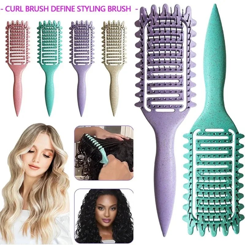 Curl Defining Detangling Brush – Styling Comb for Curly & Wet Hair
