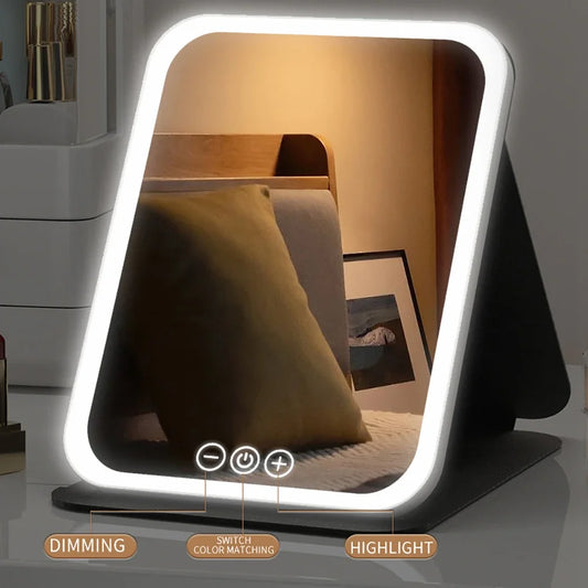 LED Makeup Mirror with Adjustable Lights – USB Rechargeable Vanity Mirror