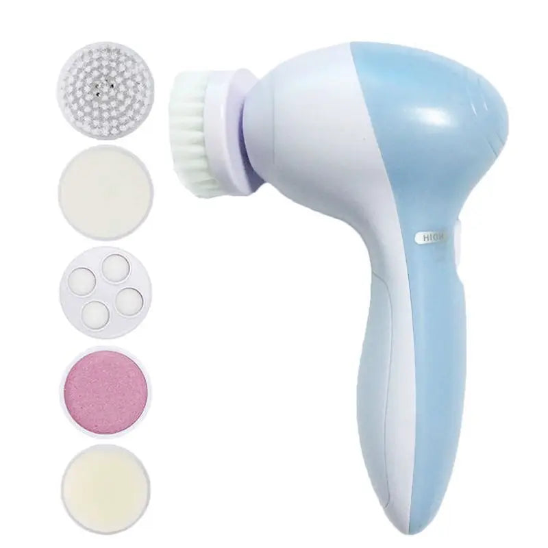 5-in-1 Electric Facial Cleansing Brush – Deep Clean Face Spa Massager