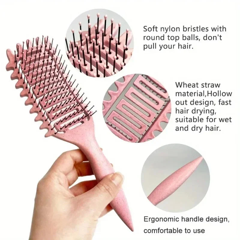 Curl Defining Detangling Brush – Styling Comb for Curly & Wet Hair
