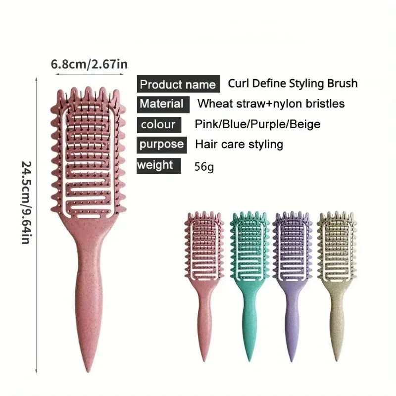 Curl Defining Detangling Brush – Styling Comb for Curly & Wet Hair
