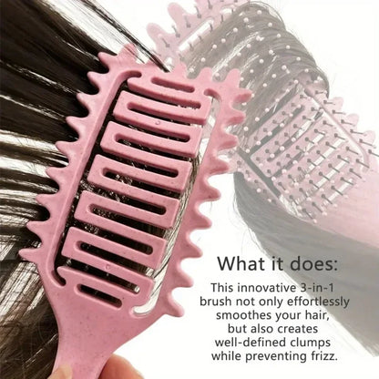 Curl Defining Detangling Brush – Styling Comb for Curly & Wet Hair