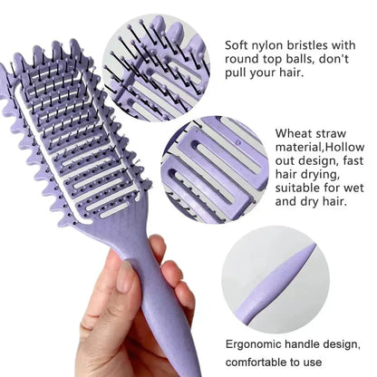 3-in-1 Curl Defining Hair Brush – Detangling Styling Comb for Curly Hair