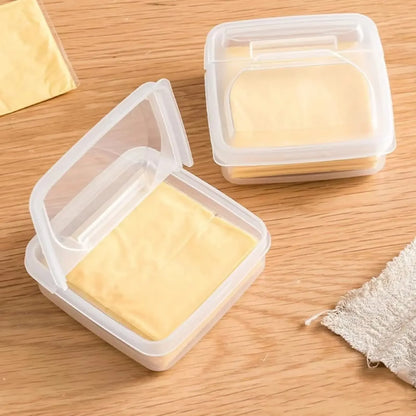 Clear Cheese Storage Container – Fridge Food Keeper Box with Lid