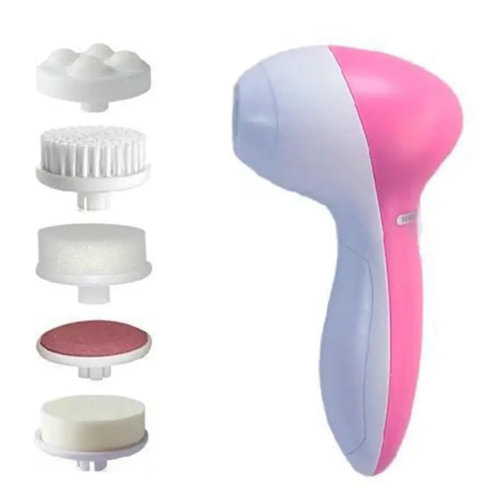 5-in-1 Electric Facial Cleansing Brush – Deep Clean Face Spa Massager