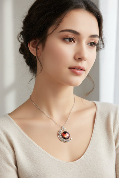 Celestial Moon Gemstone Necklace for Women