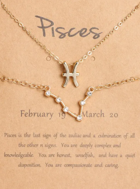 Zodiac Sign Necklace Set – Elegant Astrology Jewelry for Women
