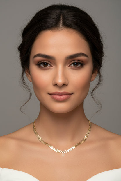 Luxury Fishbone Chain Necklace – Trendy Minimalist Jewelry