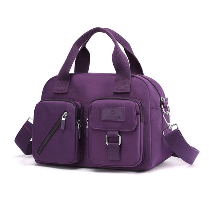 Multi-Pocket Nylon Crossbody Handbag for Women