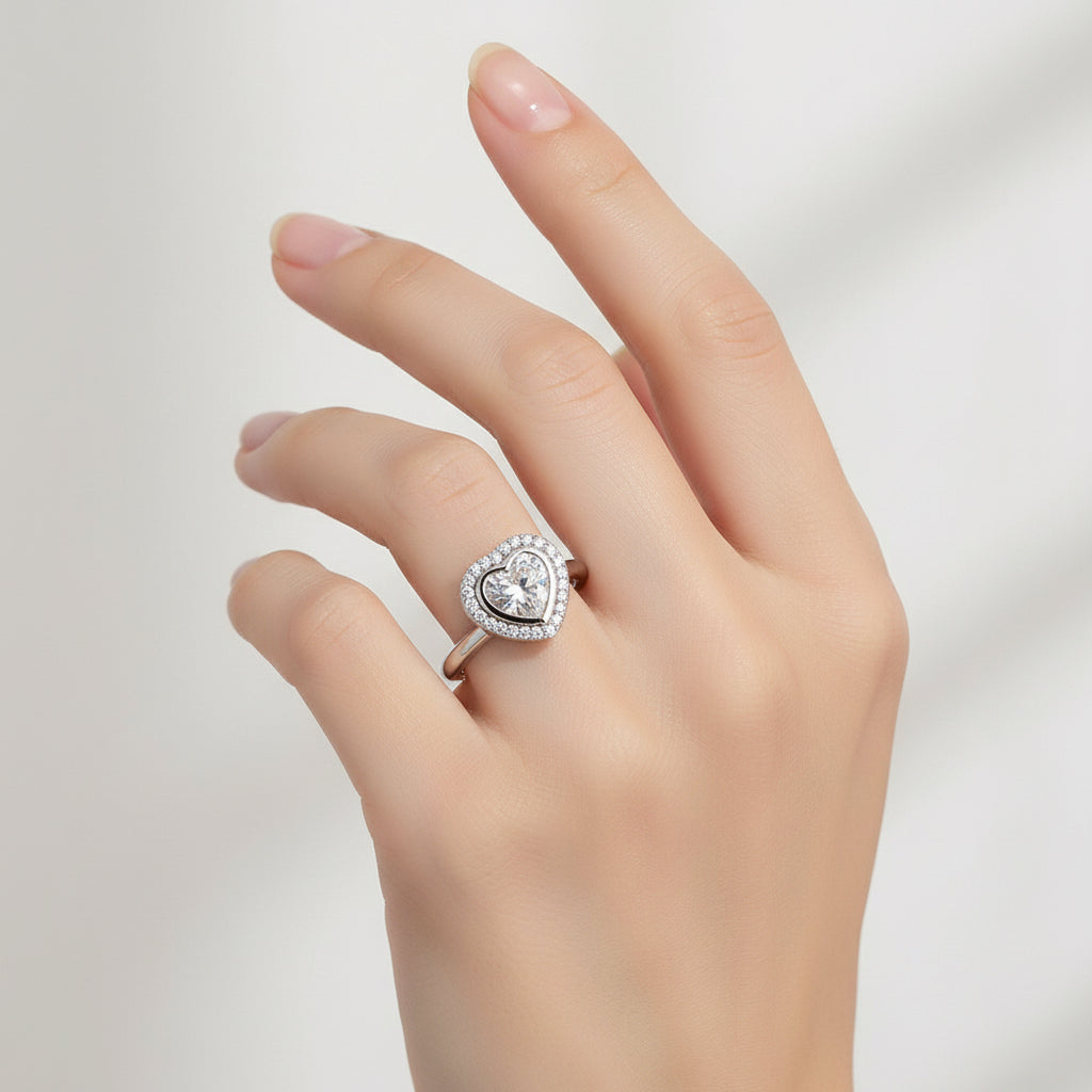 Sterling Silver Love Heart Ring – Minimalist Luxury Gift
