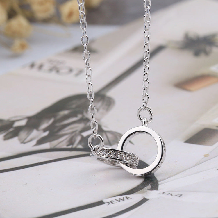 Luxury Double Ring Crystal Necklace