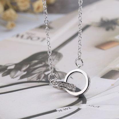 Luxury Double Ring Crystal Necklace