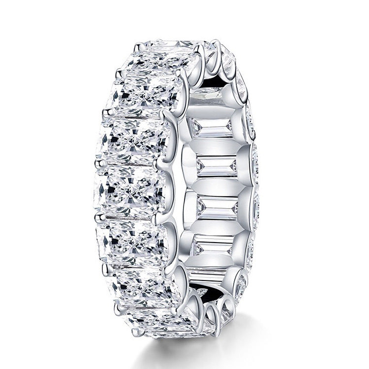 Luxury Sterling Silver Eternity Ring with Diamond Simulant