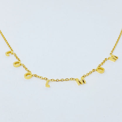 Minimalist Mom Letter Necklace