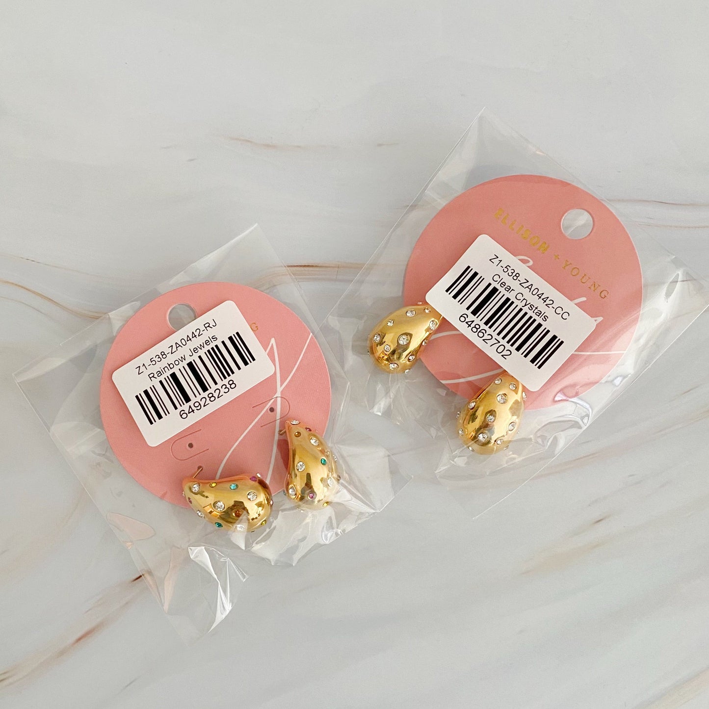 Glam Crystal Teardrop Earrings