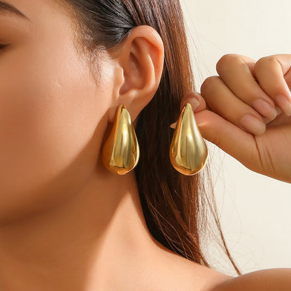 Minimalist Retro Teardrop Statement Earrings