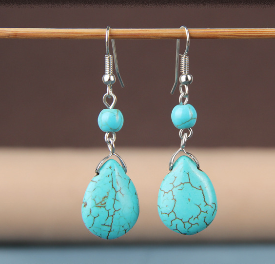 Natural Stone Drop Dangle Earrings