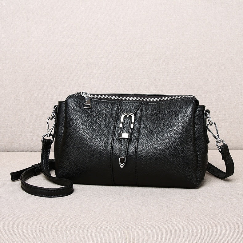 Luxury Large Capacity Leather Bucket Shoulder Handbag