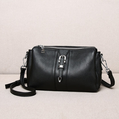 Luxury Large Capacity Leather Bucket Shoulder Handbag