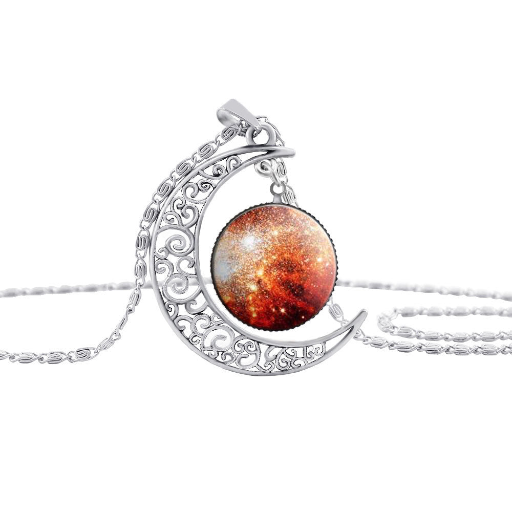 Celestial Moon Gemstone Necklace for Women