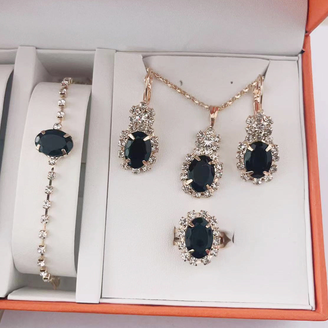 Luxury Teardrop Crystal Bridal Jewelry Set