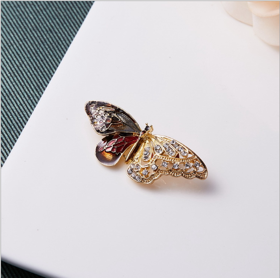 Elegant Butterfly Crystal Brooch