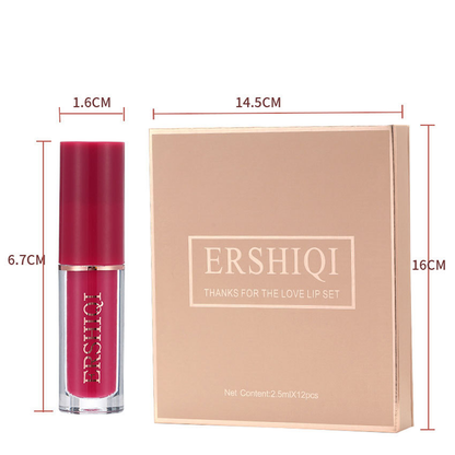 12-Piece Velvet Matte Lipstick Gift Set – Long Lasting Moisturizing Lip Colors