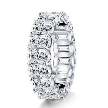 Luxury Sterling Silver Eternity Ring with Diamond Simulant